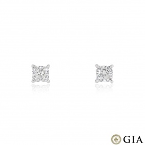 White Gold Cushion Cut Diamond Earrings 3.23ct TDW White Gold Cushion Cut Diamond Earrings 3.23ct TDW